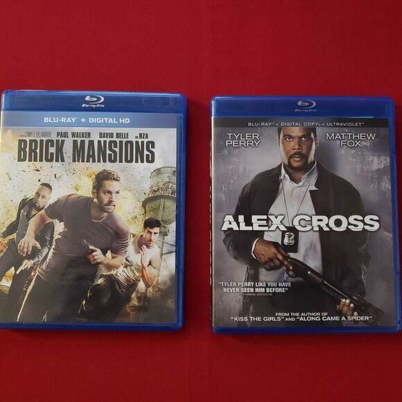 Movie Lot of 2 Blu-Ray DVD's Rated PG13 Brick Mansions & Alex Cross Tyler Perry - Picture 1 of 3